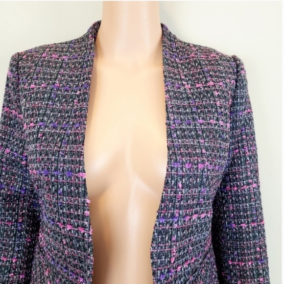 Halogen Tweed Long Sleeve Open Front Blazer Jacket - Picture 4 of 9